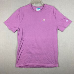 Champion Men's Medium Life Heritage Crewneck Tee T-Shirt Purple Embroidered Logo